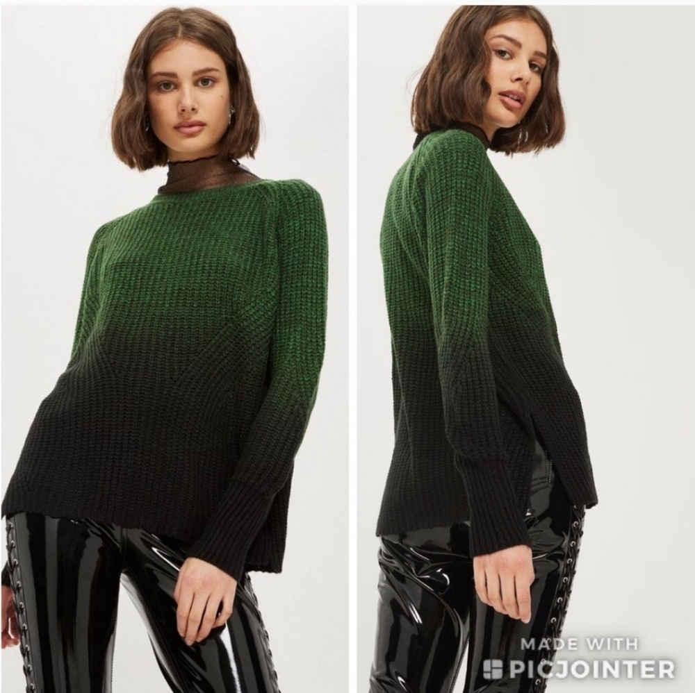 Topshop Twisted Dip-Dye Sweater